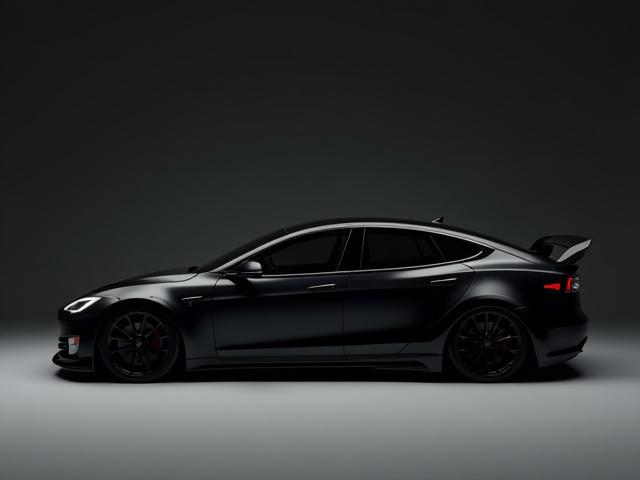 Tesla Model S Plaid with widebody carbon fiber fender flares