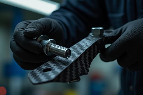 Mechanic installing a large carbon fiber rear wing