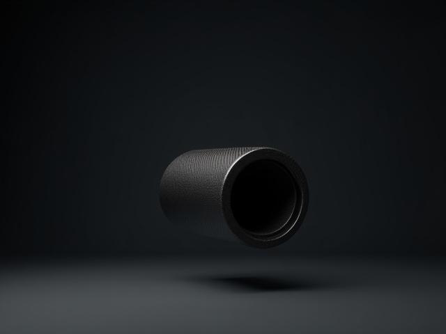 Studio shot of a carbon fiber driveshaft